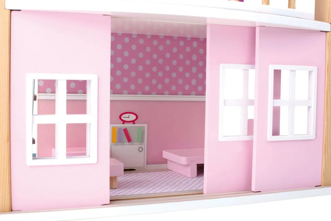 Small Foot Draaibaar Poppenhuis 2 Verdiepingen - 15 Meubels Wit