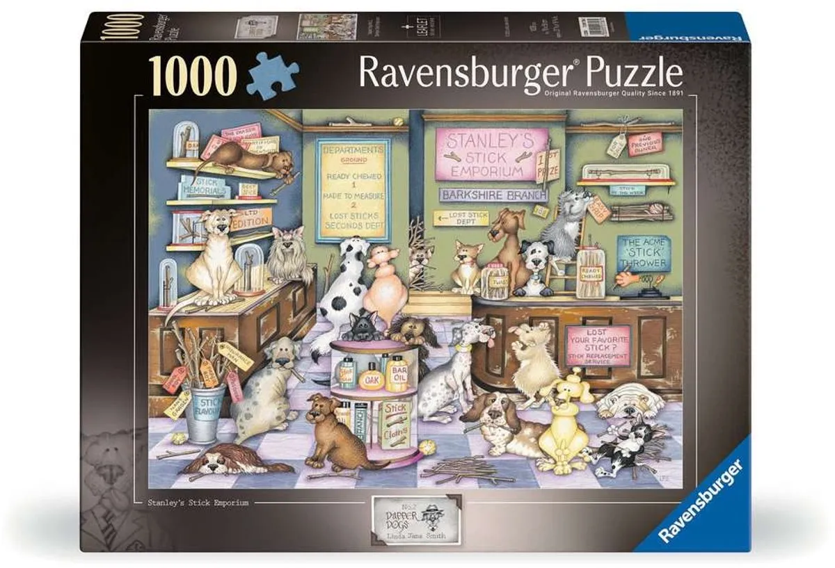 Ravensburger Dapper Dog's Stanley Stick 'Em Legpuzzel 1000 Stuks