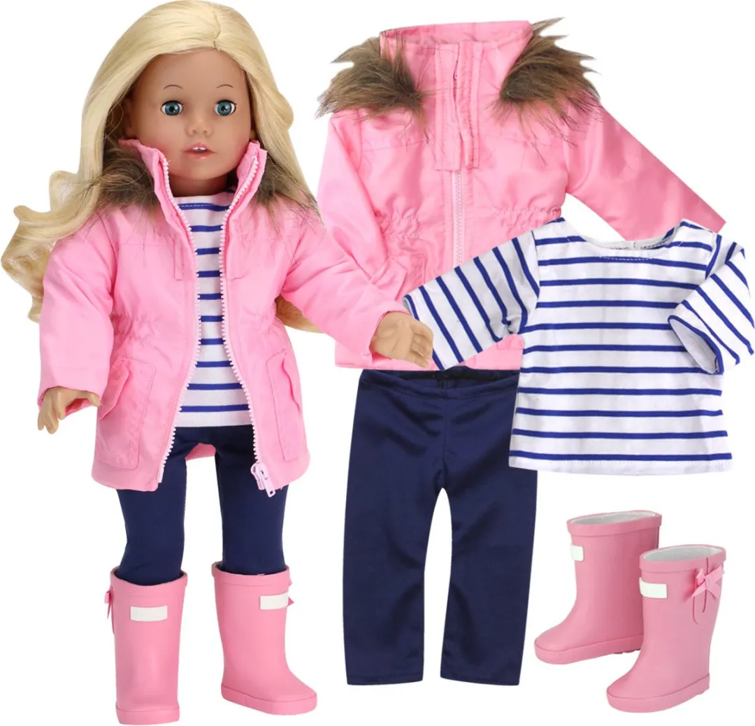 Sophia's by Teamson Kids Poppenkledingset DRPTJ-PK2-UPC - Babypop - Blauw/Roz/Wit