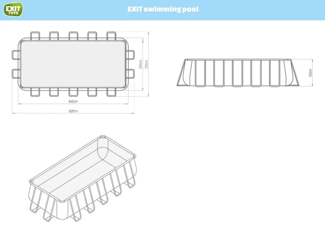 EXIT Wood Zwembad 540x250x122cm - Bruin