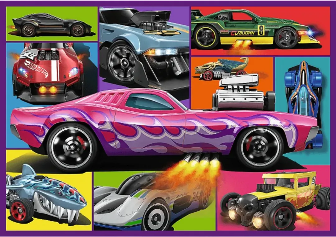 Trefl Hot Wheels 4-in-1 Puzzelset 250 Stuks - Wielokleurig