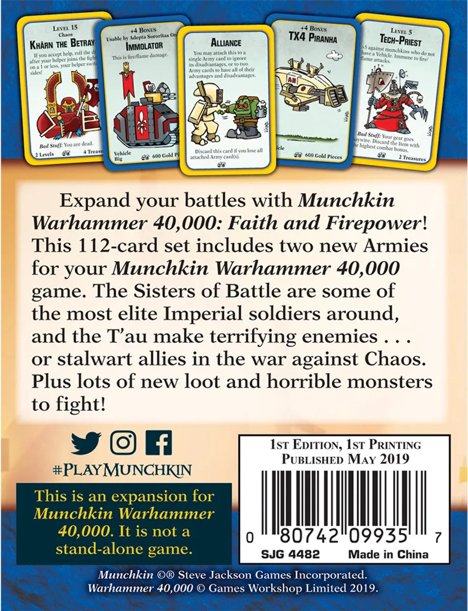 Steve Jackson Games Munchkin Warhammer 40K Faith and Firepower - Kaartspel