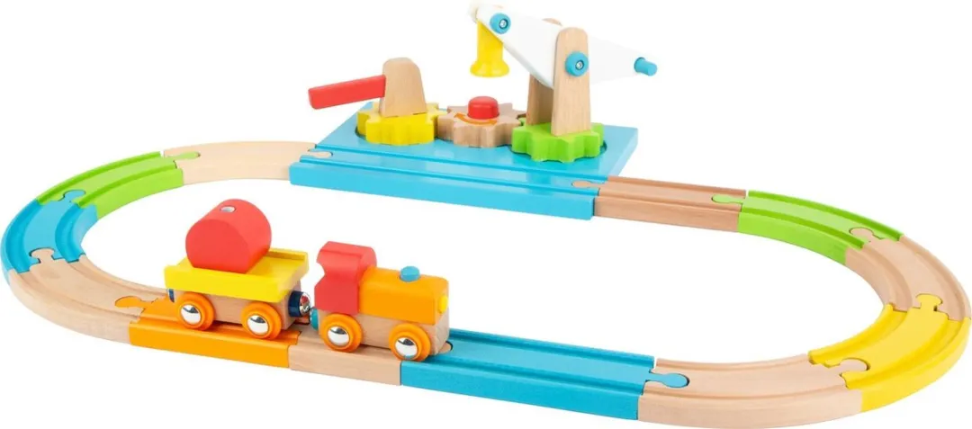 Small Foot Junior Crane Houten Treinset - 16 Stukken