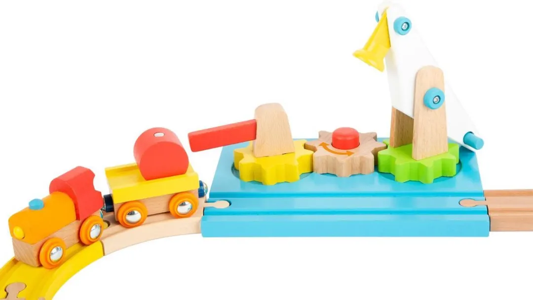 Small Foot Junior Crane Houten Treinset - 16 Stukken