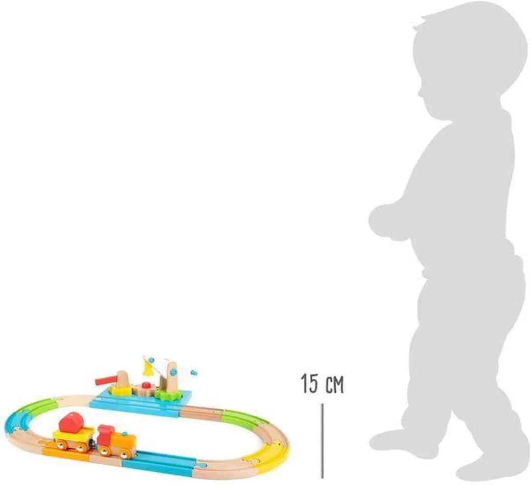 Small Foot Junior Crane Houten Treinset - 16 Stukken