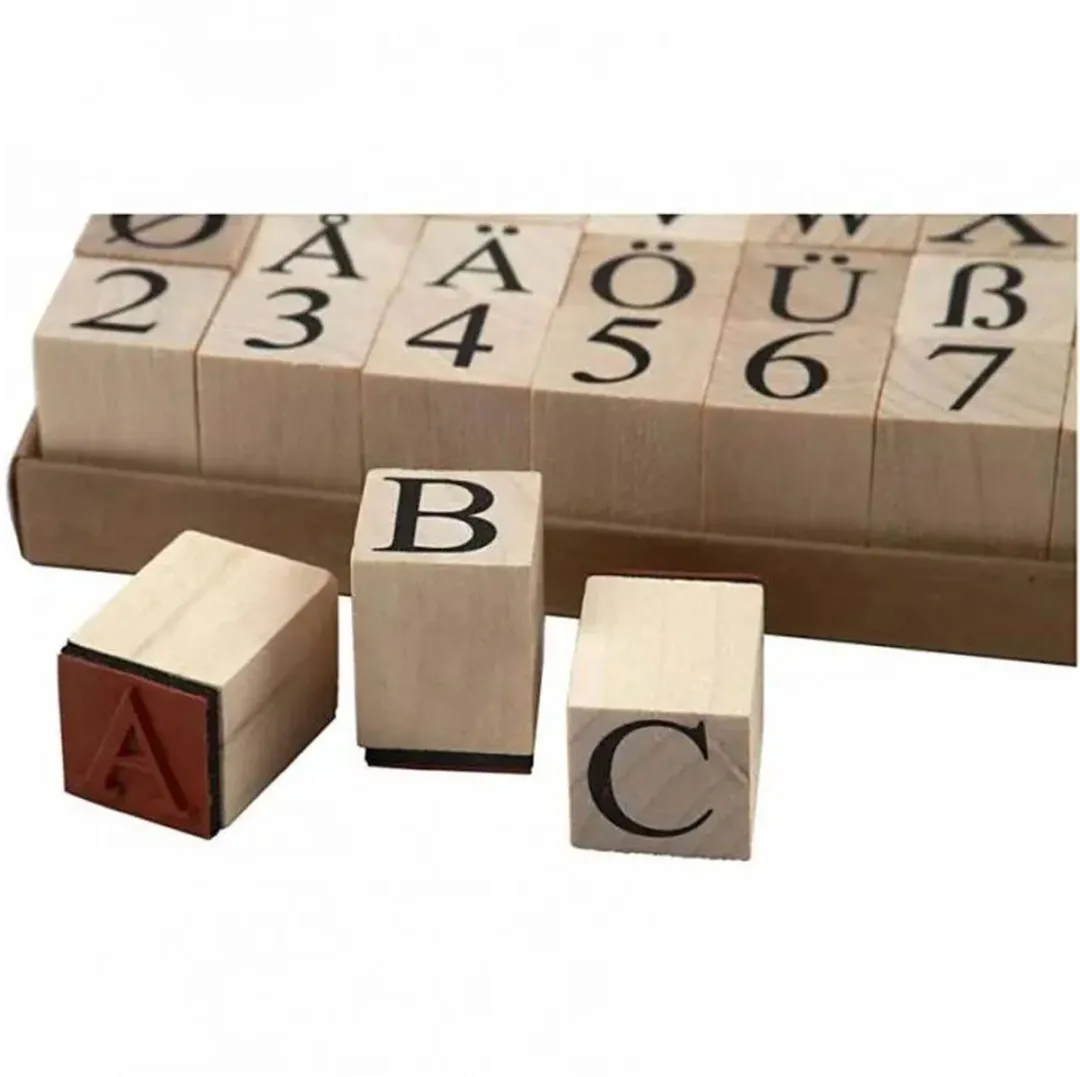 Creativ Company Creotime Stempelset Alfabet 45-delig - 20x20mm - Bruin