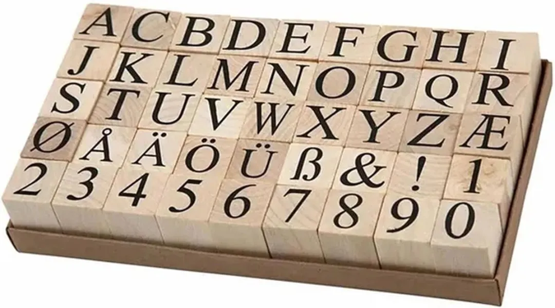 Creativ Company Creotime Stempelset Alfabet 45-delig - 20x20mm - Bruin