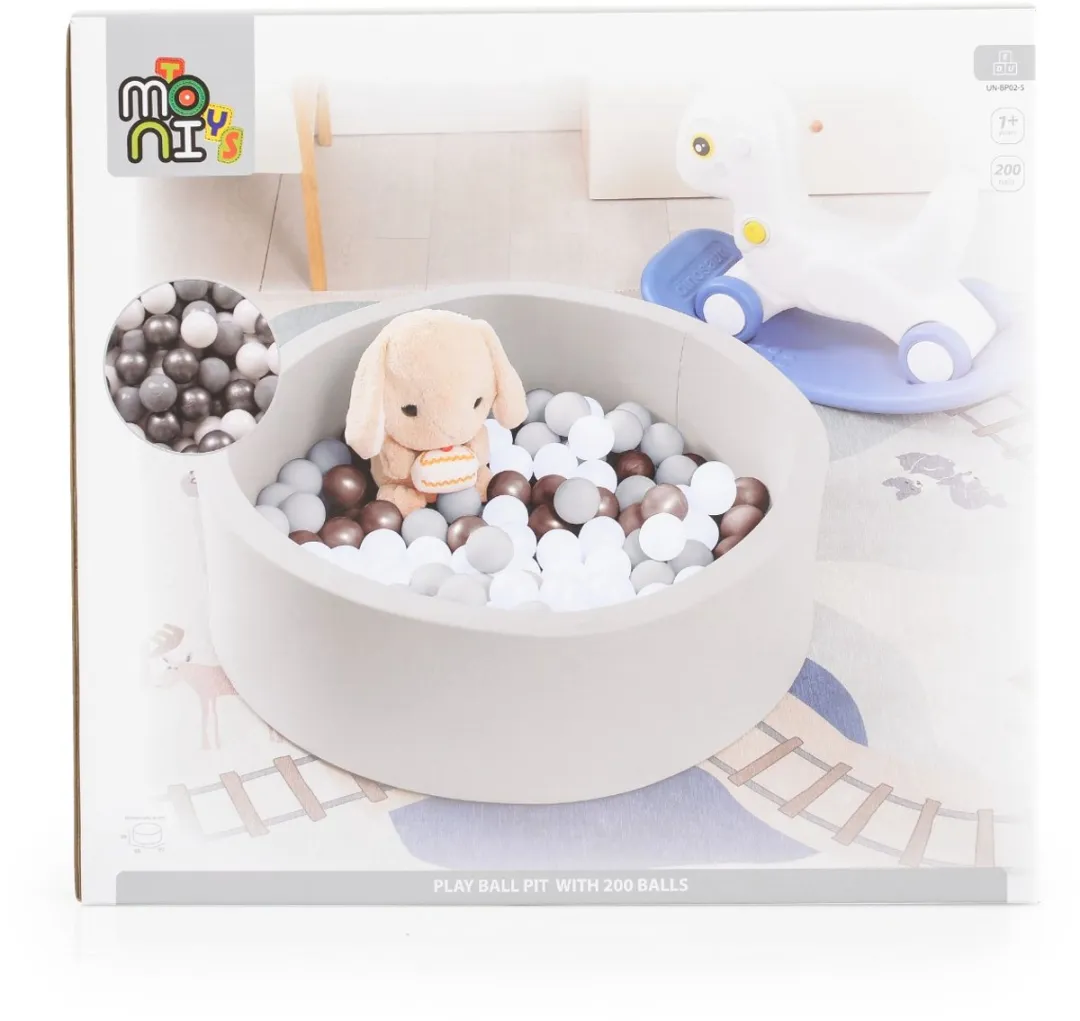 Moni Toys Grey Ballenbak 200 Ballen - Grijs