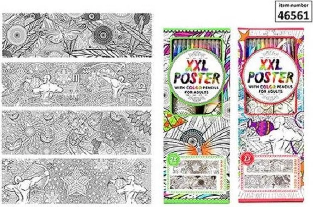Toi-Toys Inkleur Poster Zomer/Lente - 100x28,8cm - Assorti