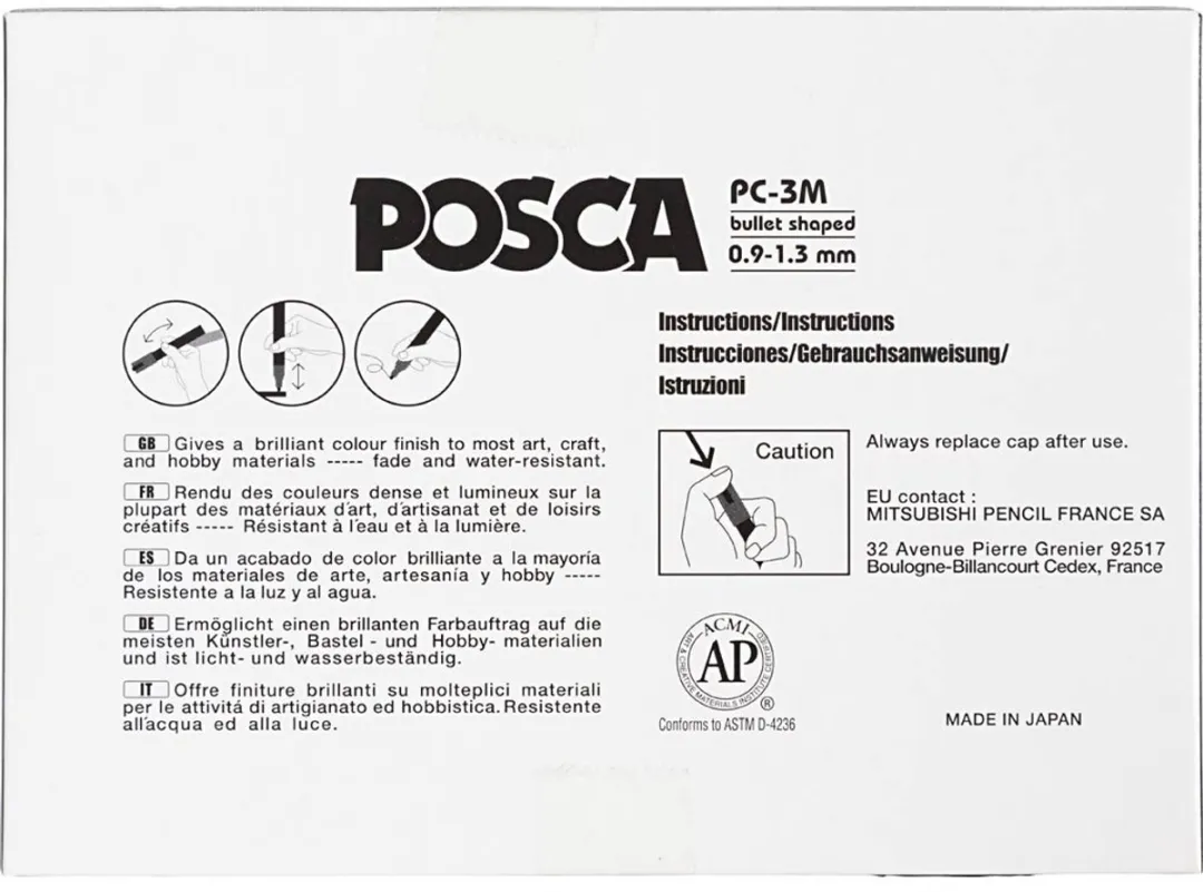 Posca Uni Verfmarker Set - 12 Stuks (3x4) - Multi