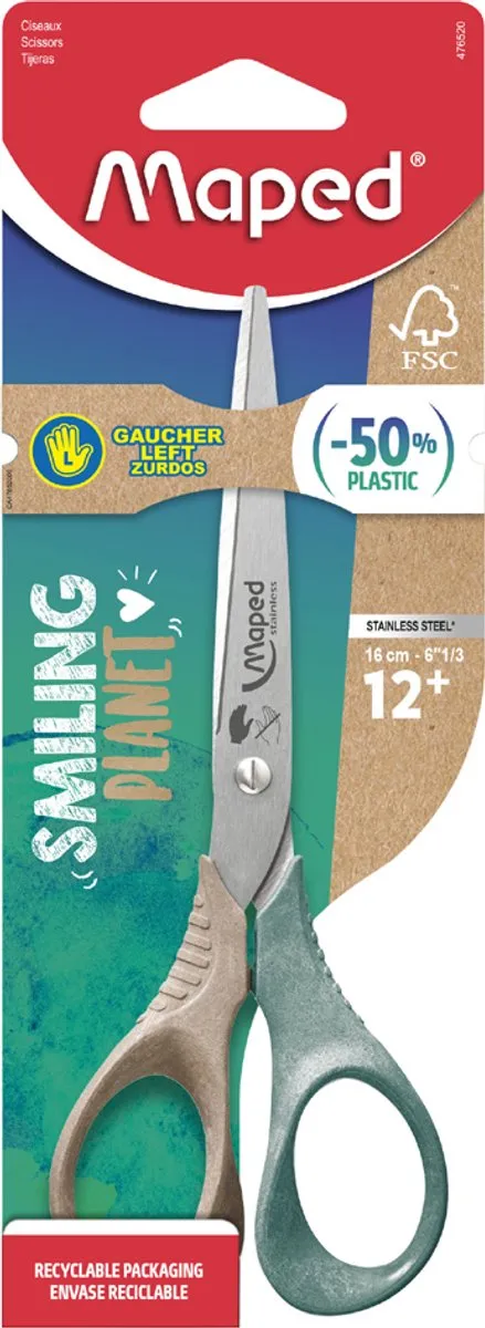 Maped Smiling Planet Schaar 16cm - Groen/Bruin