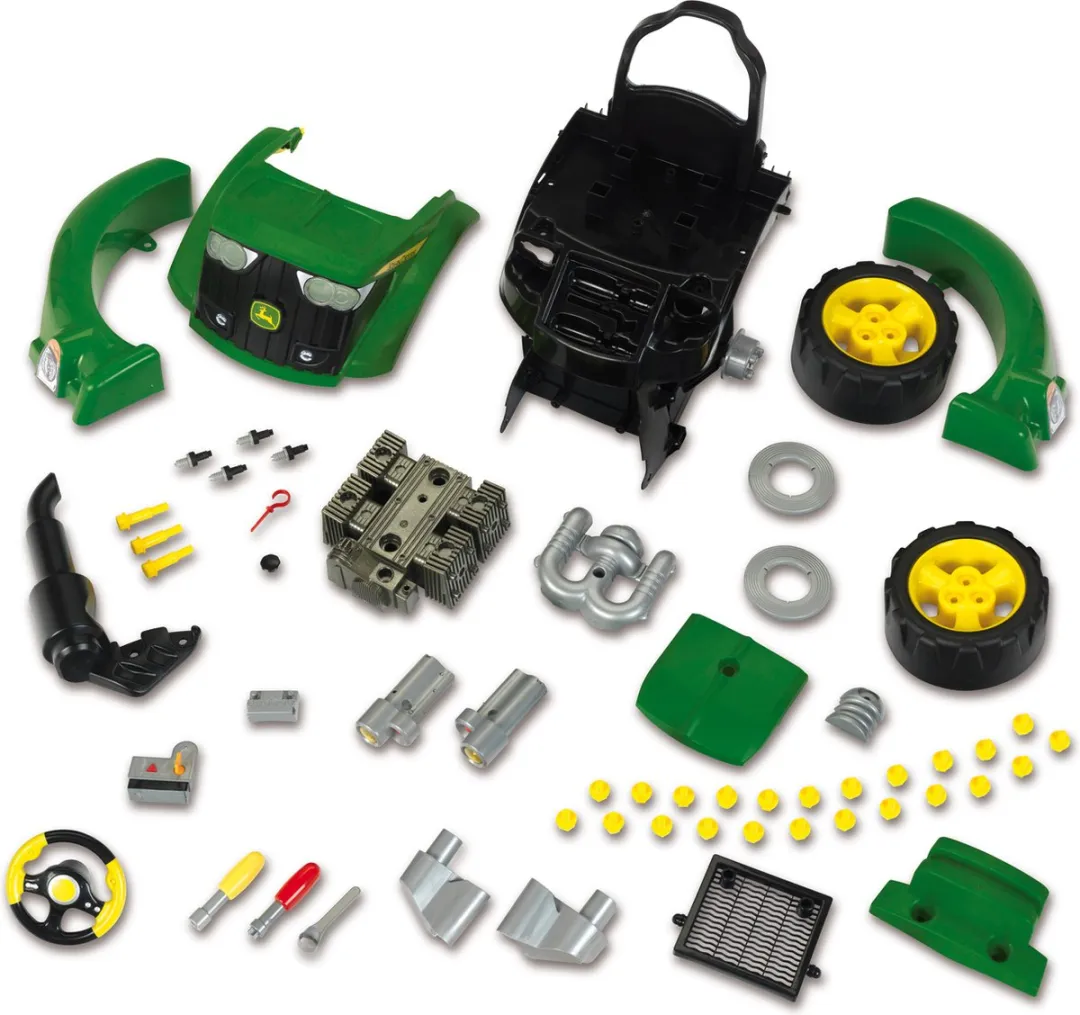 Klein Toys John Deere Trekker Motorblok 3916 - 56 Onderdelen - Groen/Geel