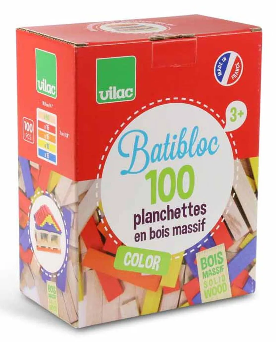 Vilac Batibloc 100 Houten Puzzelset - 100 Stukken - Multicolor - afbeelding 6 van 6