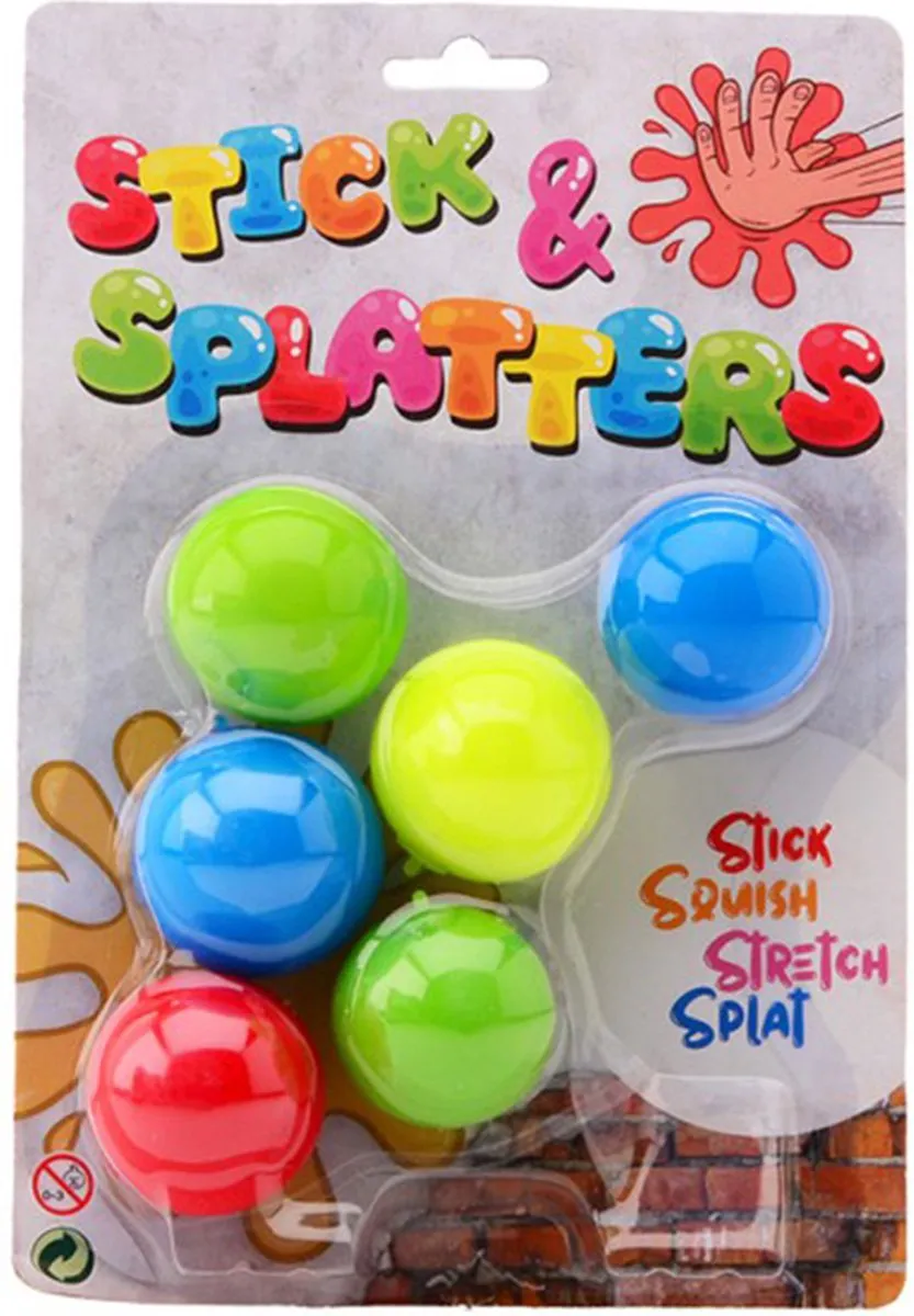 Johntoy Stick & Splatters Plakkerige Ballen