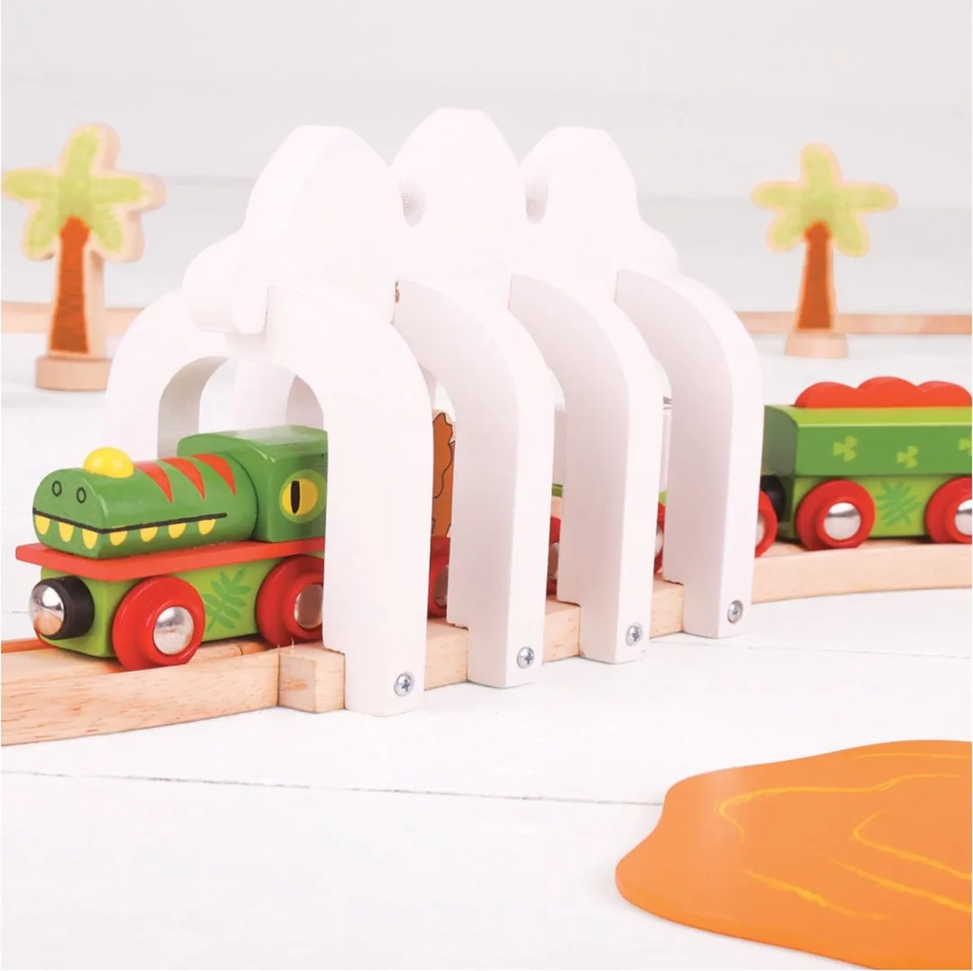 BIGJIGS Trein Dinosaurus - Meerdere kleuren