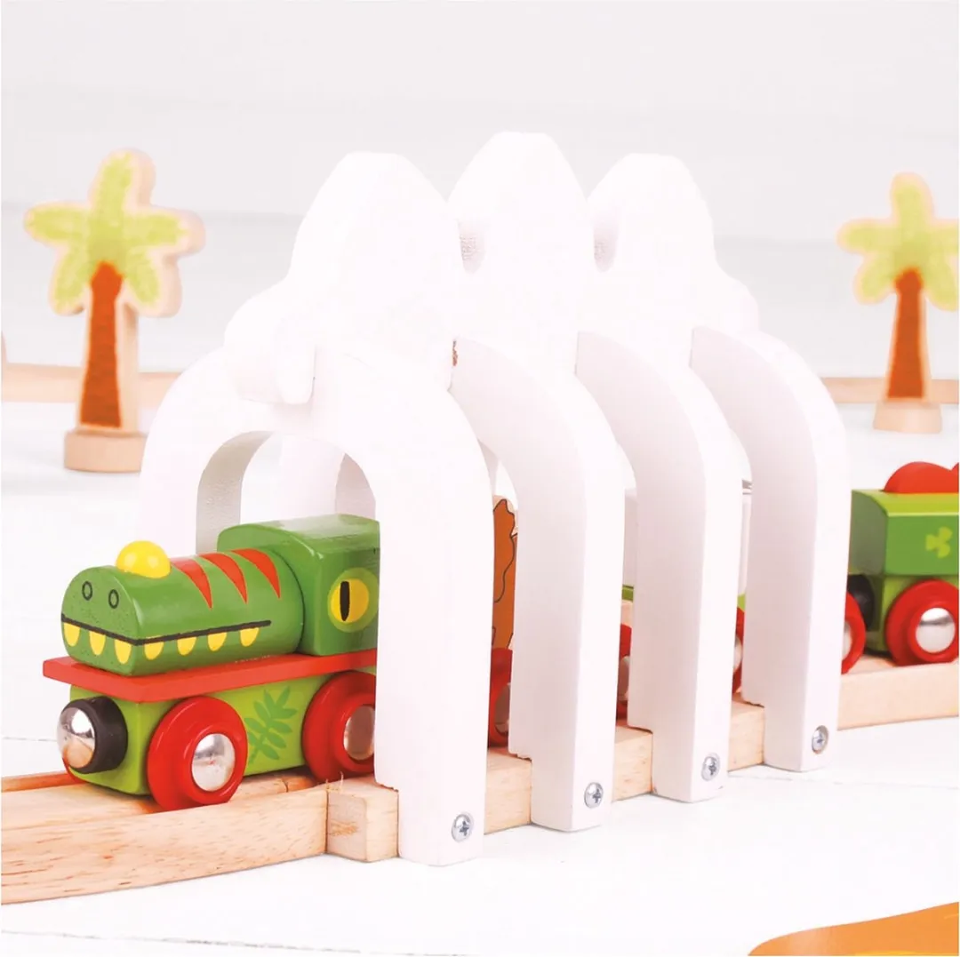 BIGJIGS Trein Dinosaurus - Meerdere kleuren