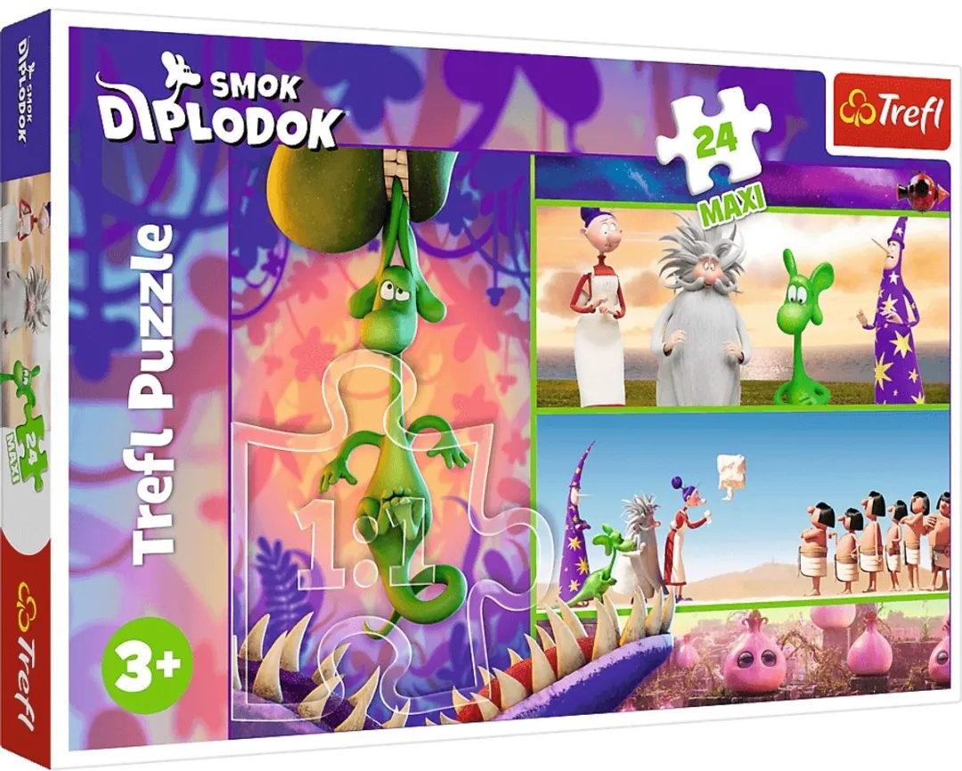 Trefl Puzzel 24 Maxi Nieuwsgierige Draak & Diplodocus - Multi Color