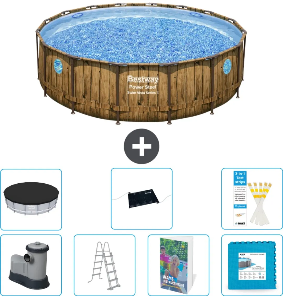 Bestway Rond Power Steel Swim Vista Zwembad 488cm