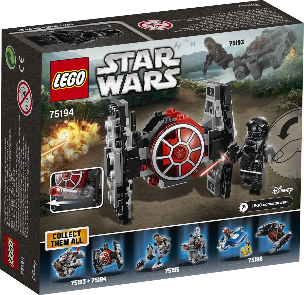 LEGO Star Wars First Order TIE Fighter Microfighter 75194 - 91 Stukken - afbeelding 6 van 6