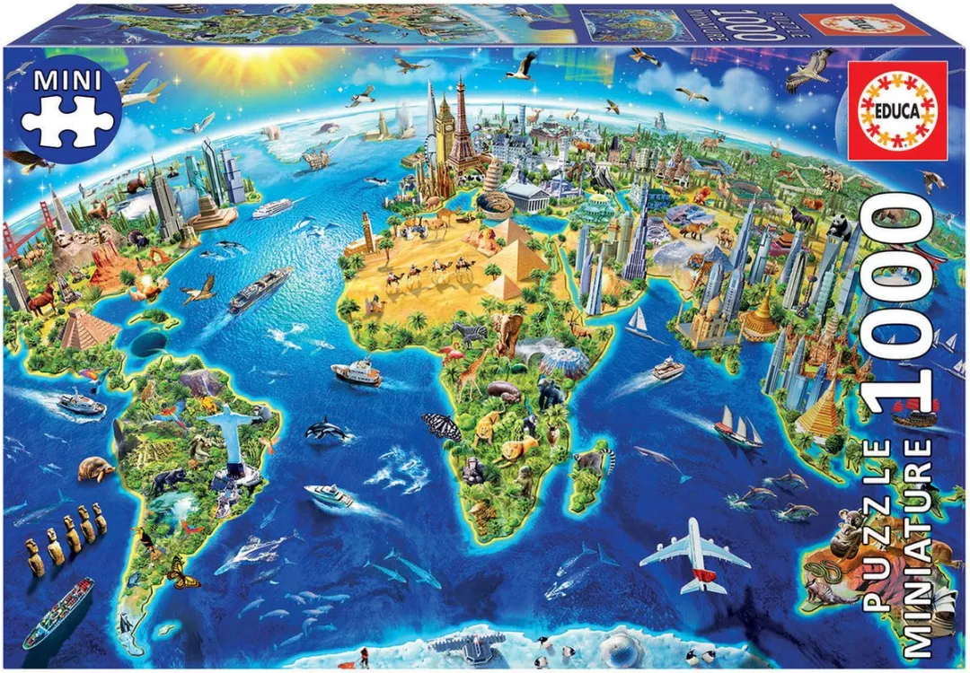 Educa Puzzel 1000 Stukjes Miniatuur Wereldsymbolen