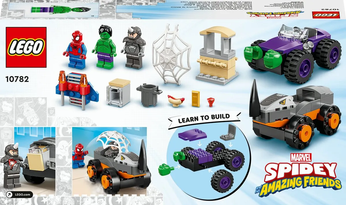 LEGO Marvel Spider-Man Hulk vs. Rhino Truck Duel 10782 - 110 Stukken