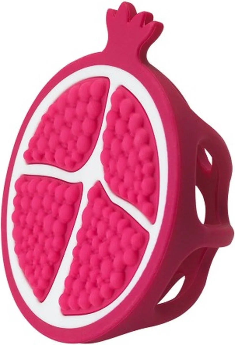 Infantino Soothing Siliconen Teether Granaatappel - Rood/Wit