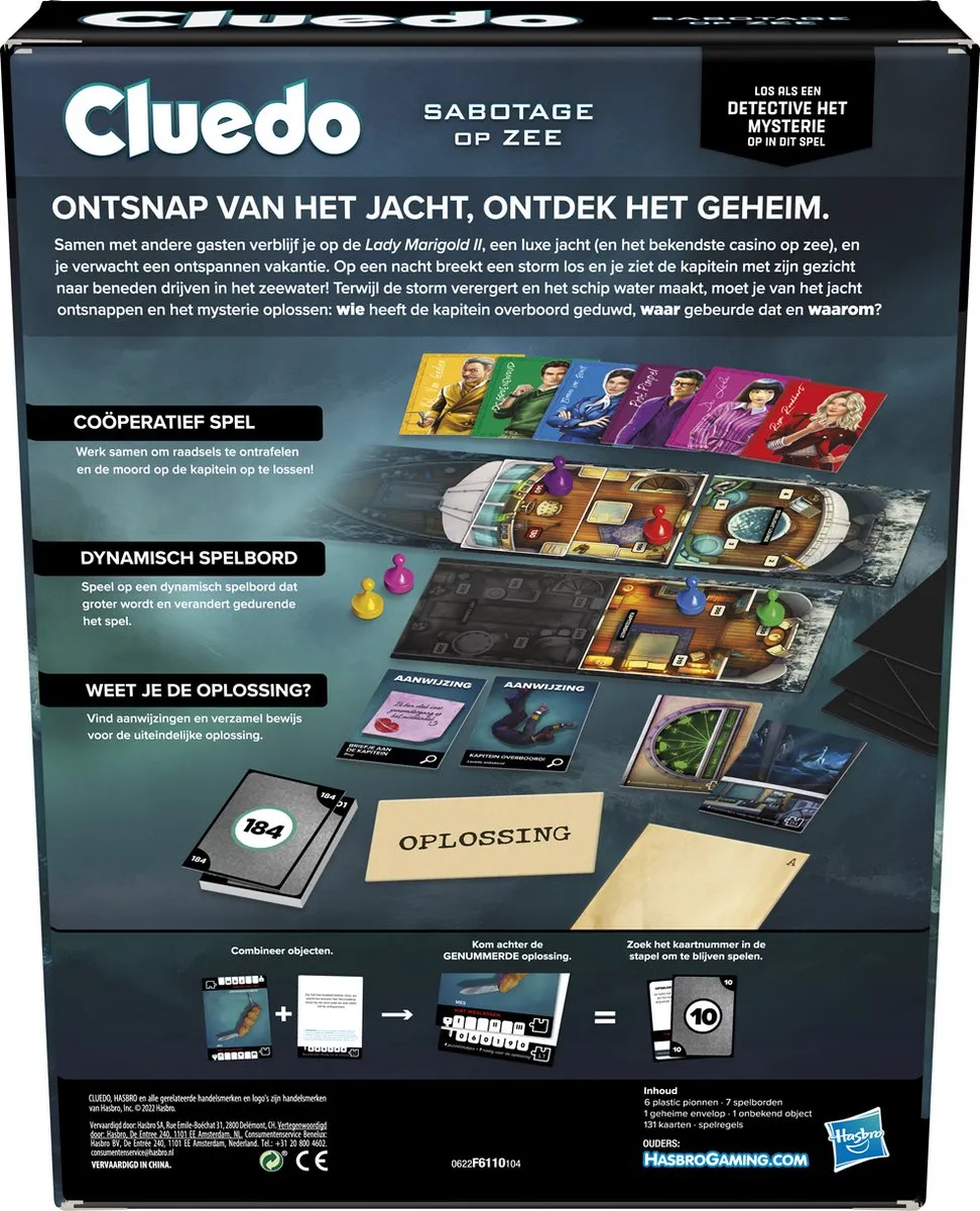 Hasbro Gaming Cluedo Escape Sabotage op Zee Bordspel - 6 Spelers - afbeelding 6 van 6