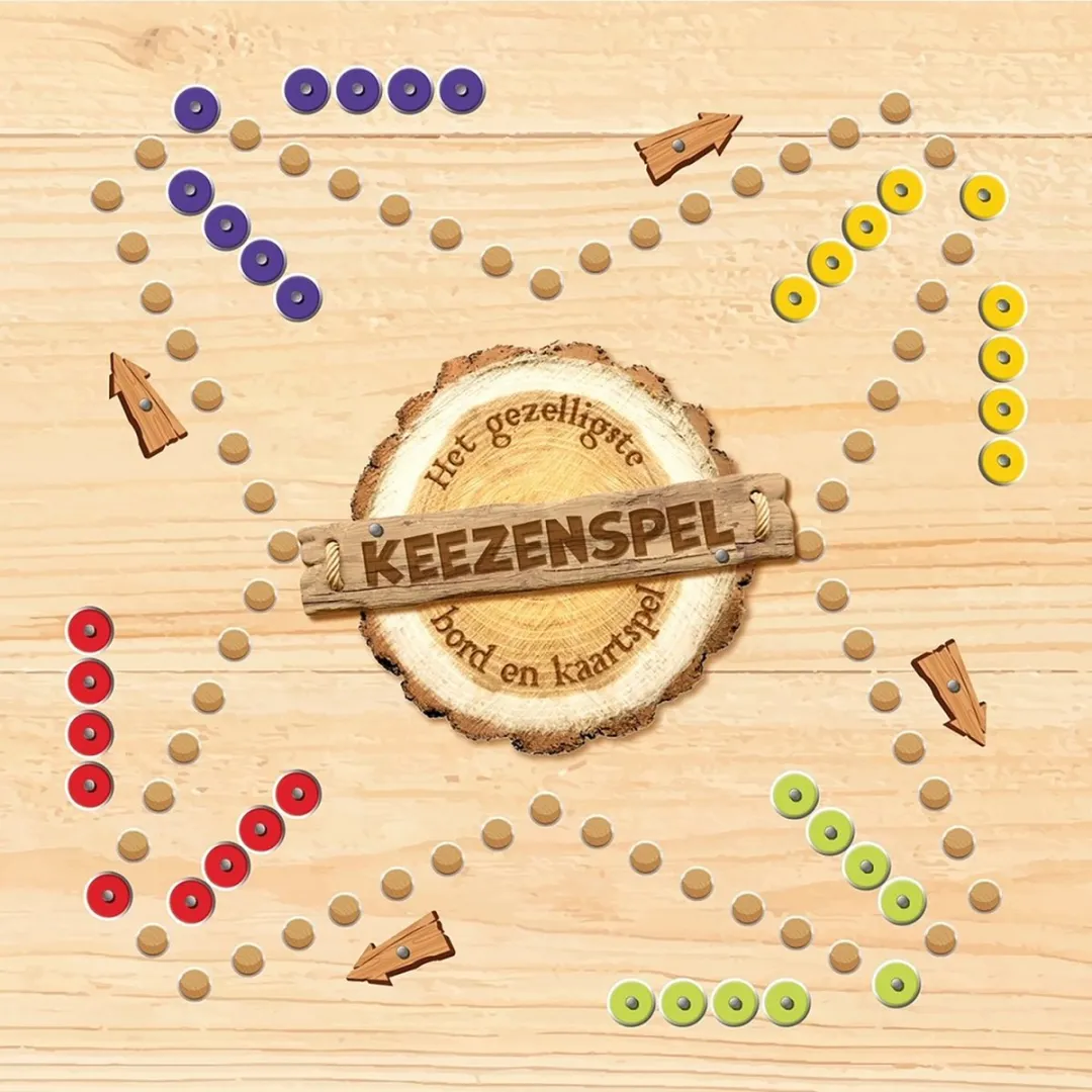ThysToys Keezen Bordspel 95355 - Dubbelzijdig - 2-6 Spelers