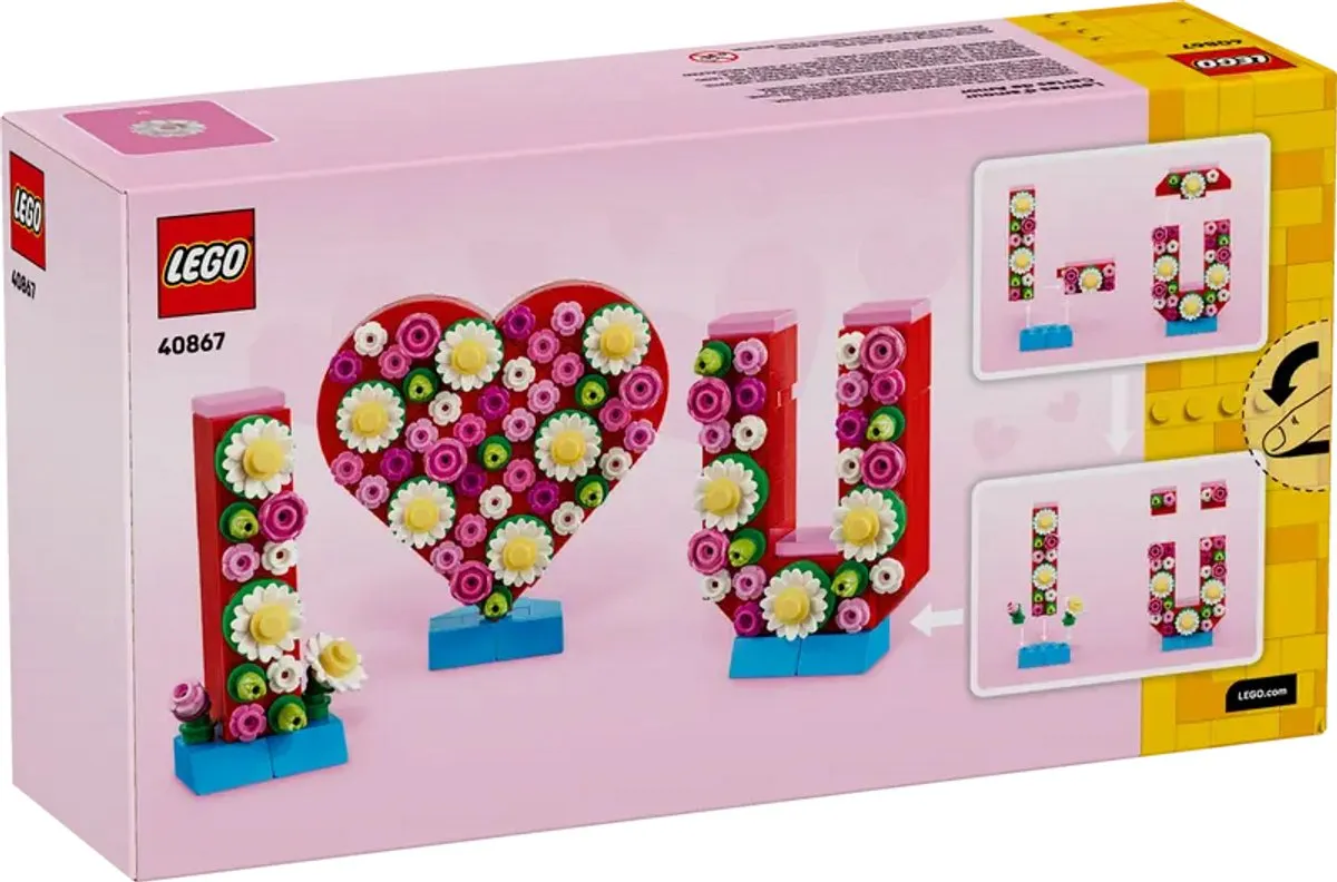 LEGO Classic 40867 Liefdesletters - 345 Stukken - Roze