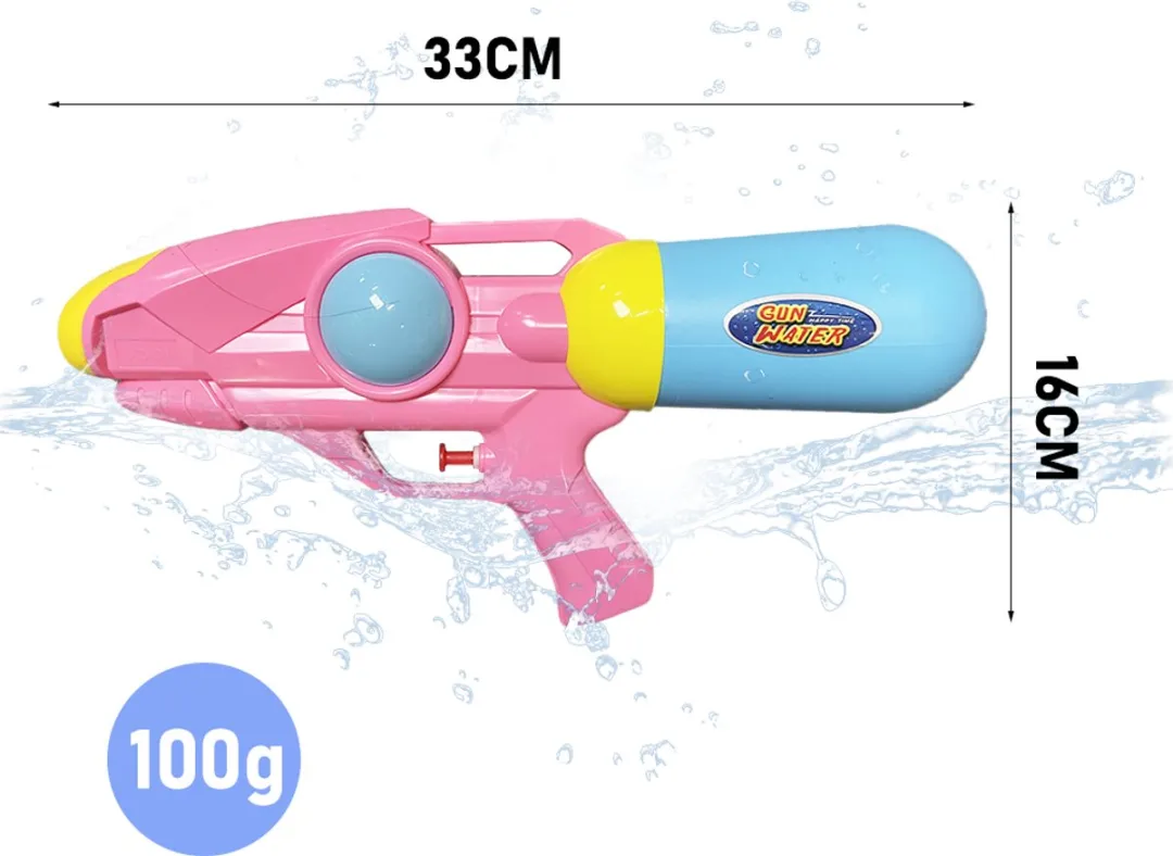 Waterpistool 33cm L - Water Pistool Extra Groot Reservoir - Lichtgewicht 100g - 4 Kleuren - ABS Waterspeelgoed voor Kinderen 3+ - Speelgoed Kinderen - Buitenspeelgoed - Tweekleurig Roze en Blauw