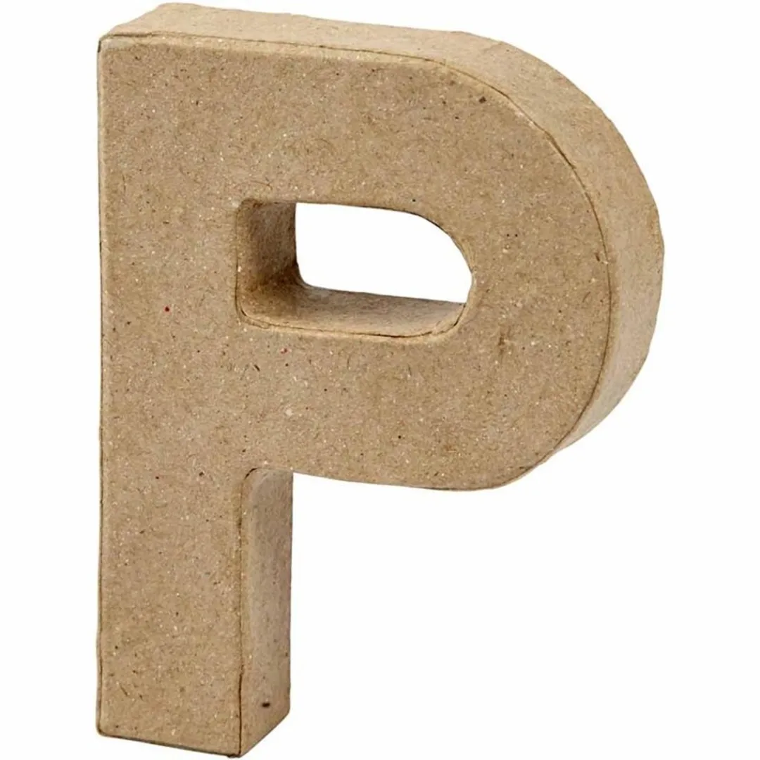 Creativ Company Letter P Papier-mâché 10cm - Bruin