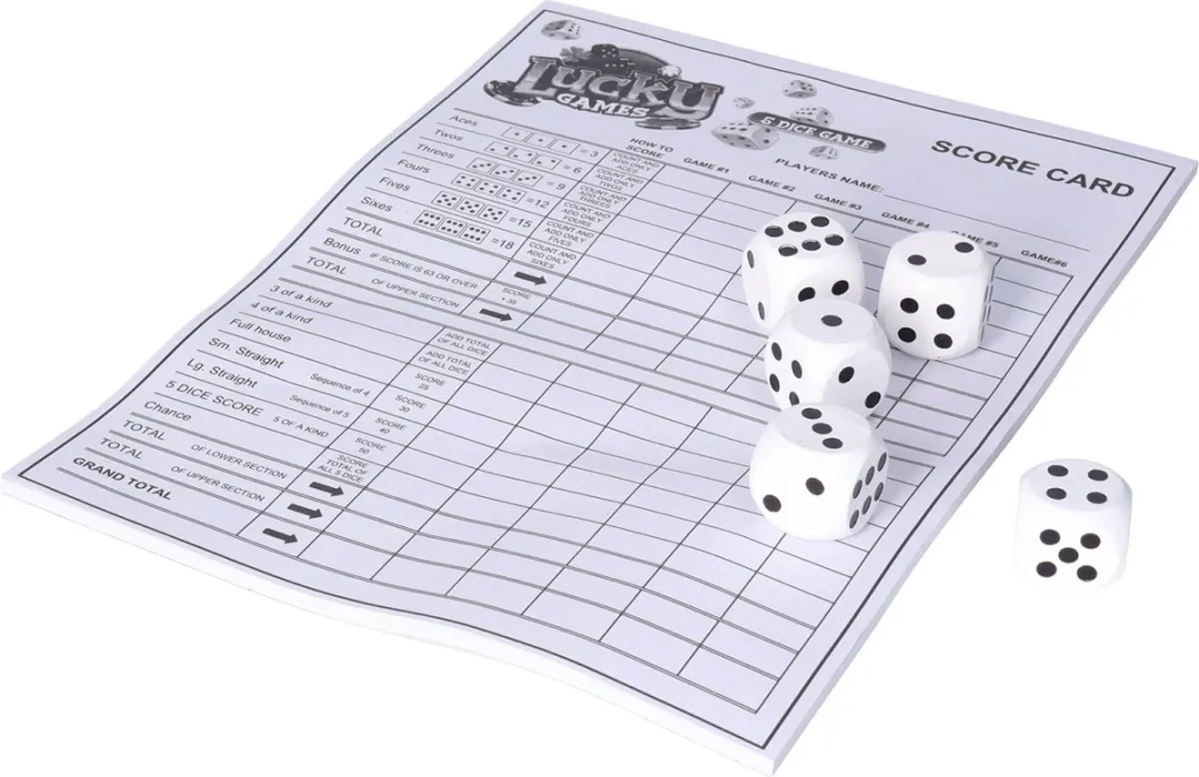 Toi-Toys Dobbelspel Scoreblok XXL - 5 Dobbelstenen