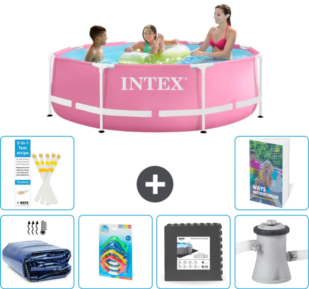 Intex 28290NP-Roze Rond Frame Zwembad 244cm