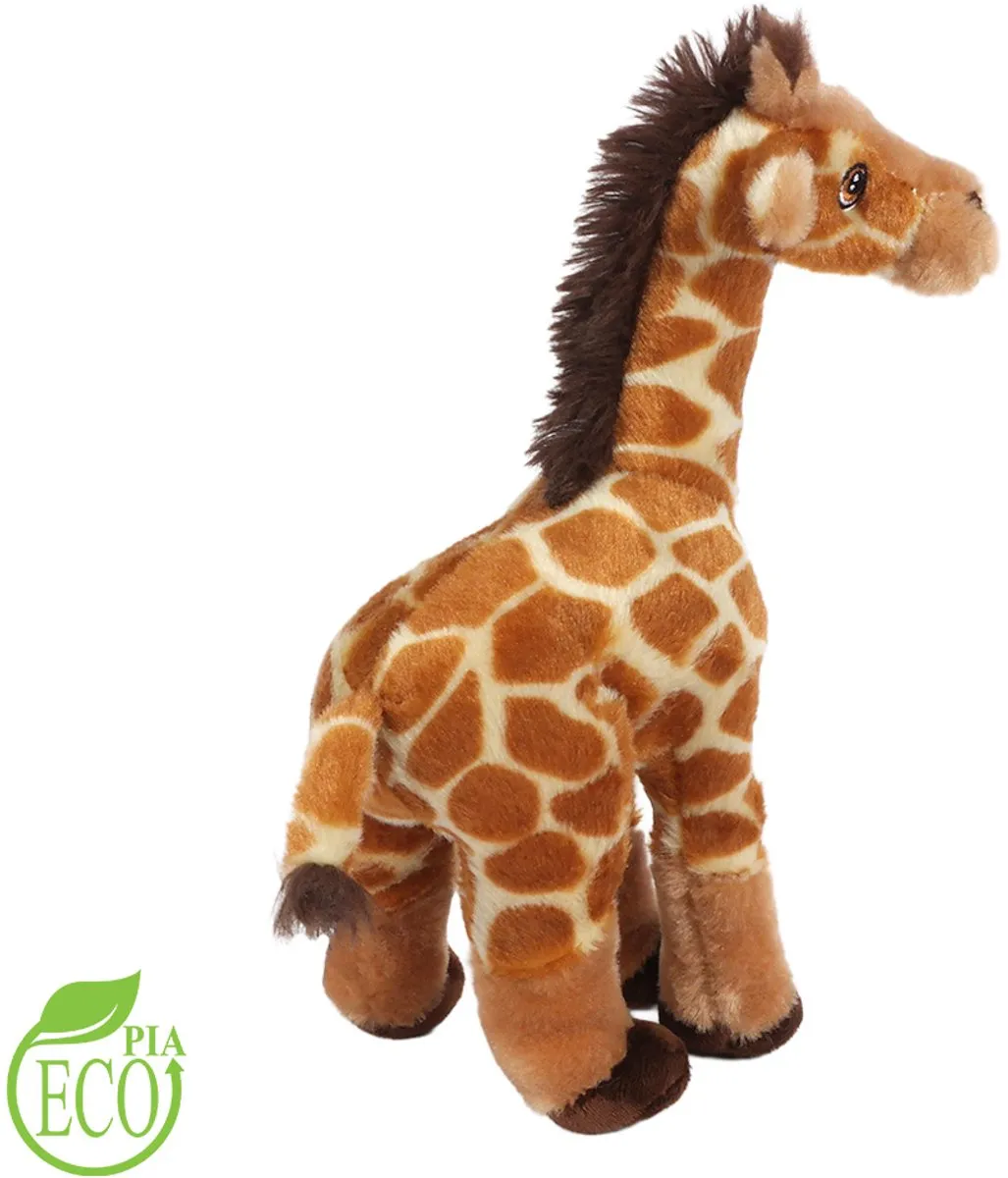 PIA Soft Toys Pluche Eco Knuffel Giraf 25cm - Oranjebruin/Créme/Donkerbruin