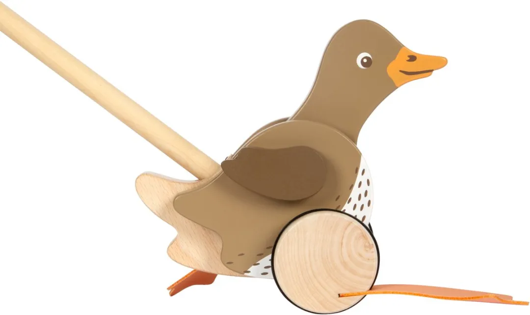 Small Foot Houten Duwfiguur Eend met Bewegende Kop - Multi