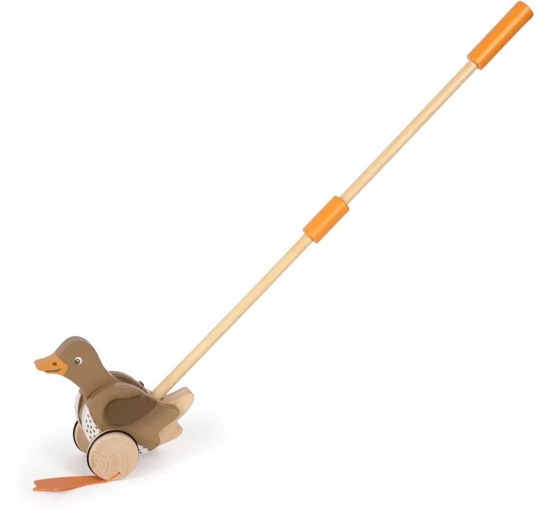Small Foot Houten Duwfiguur Eend met Bewegende Kop - Multi