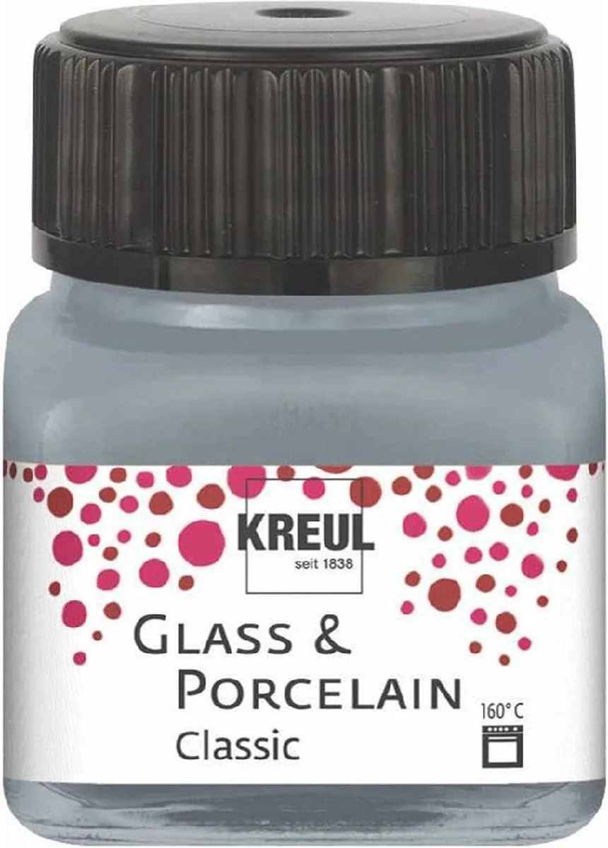 Kreul Glasverf Porseleinverf Metallic Zilver 20ml