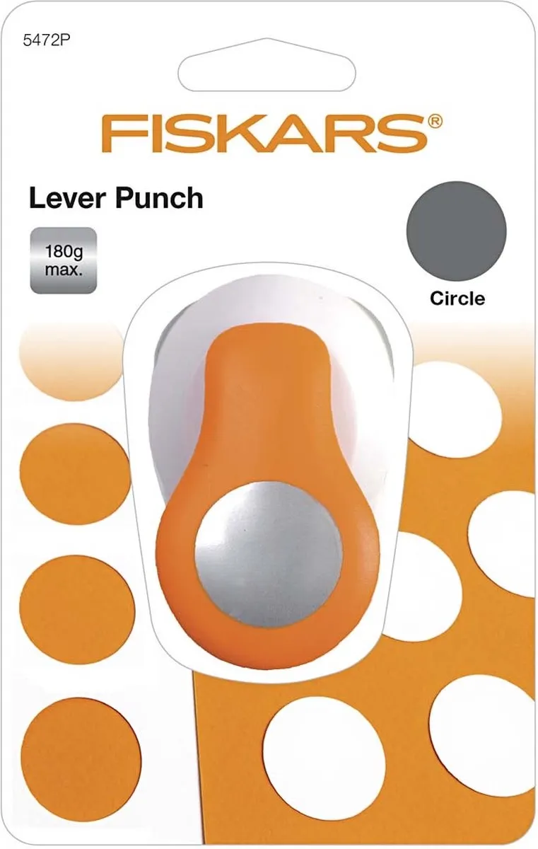 Fiskars Lever Punch M - Cirkel Ø25mm - Oranje/Wit - afbeelding 4 van 6