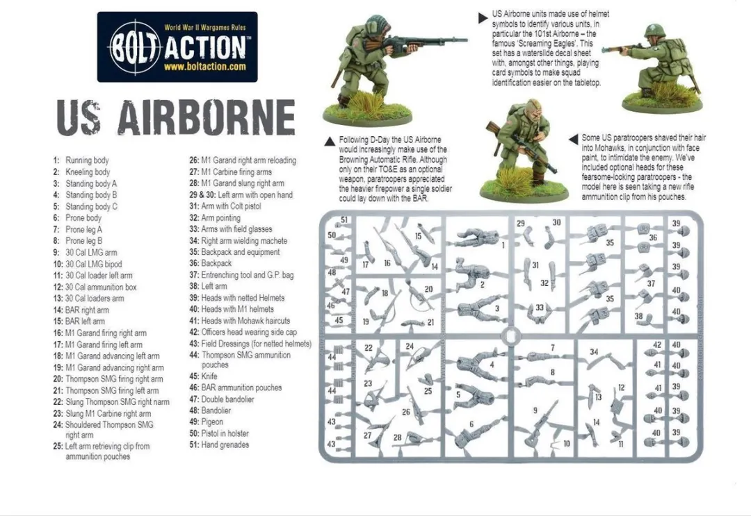 Warlord Games Bolt Action US Airborne - 30 Onderdelen