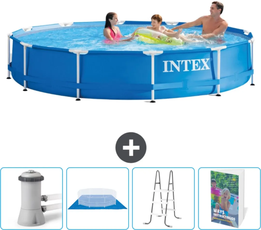 Intex 28210NP-Blauw Rond Frame Zwembad 366x76cm