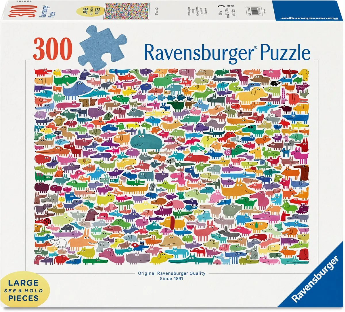 Ravensburger 387 Honden & Één Kat Legpuzzel 1000 Stuks - Meerkleurig