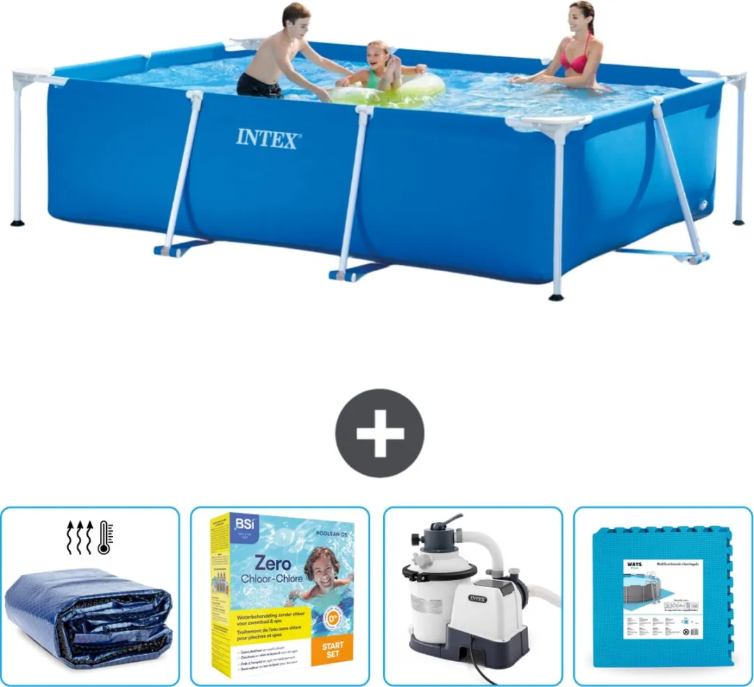 Intex Rechthoekig Frame Zwembad 300x200x75cm - Blauw