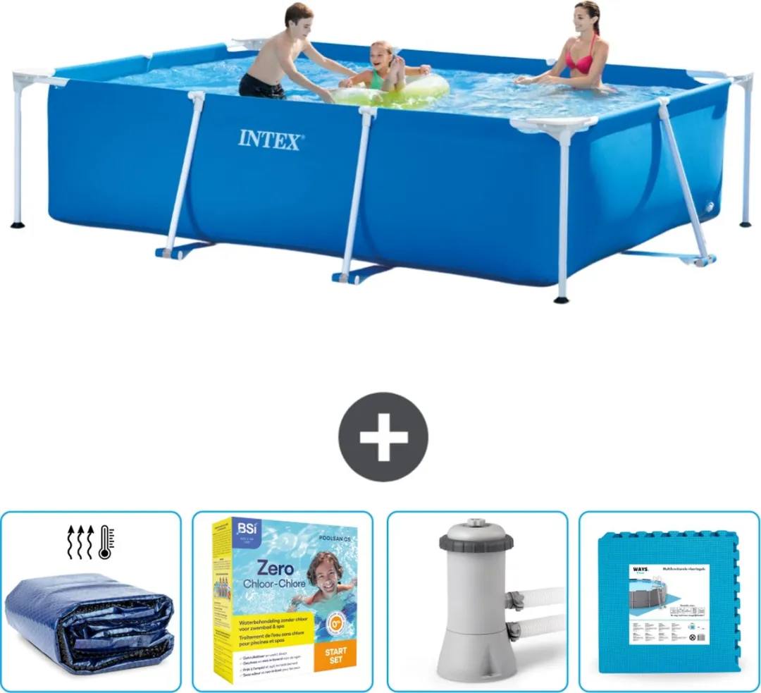 Intex Rechthoekig Frame Zwembad 300x200x75cm - Blauw