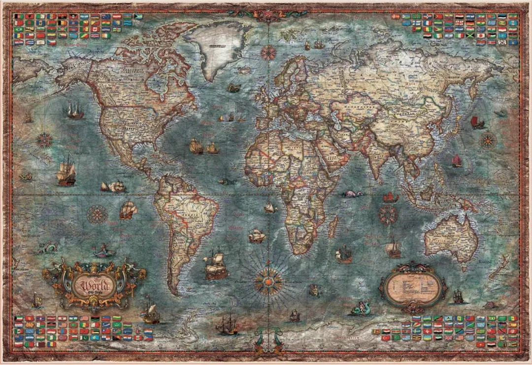 Educa Historische Wereldkaart Puzzel 8000 Stuks - Multicolor