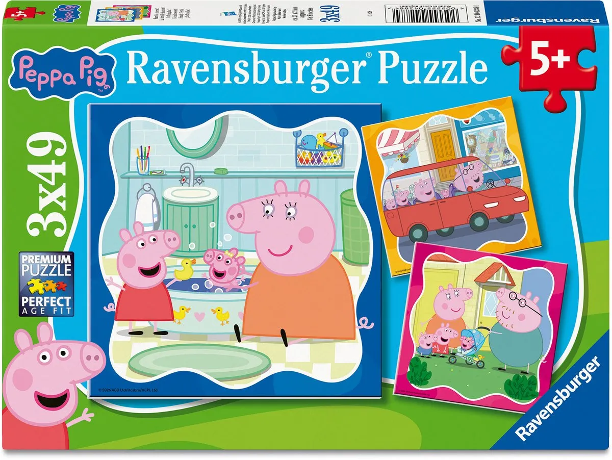 Ravensburger Familie Eerst! Kinderpuzzel 49 Stuks - 3x49 Meerkleurig