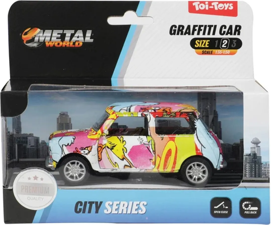 Toi-Toys Metal Pull-back Graffiti Auto 21723Z - Multikleur