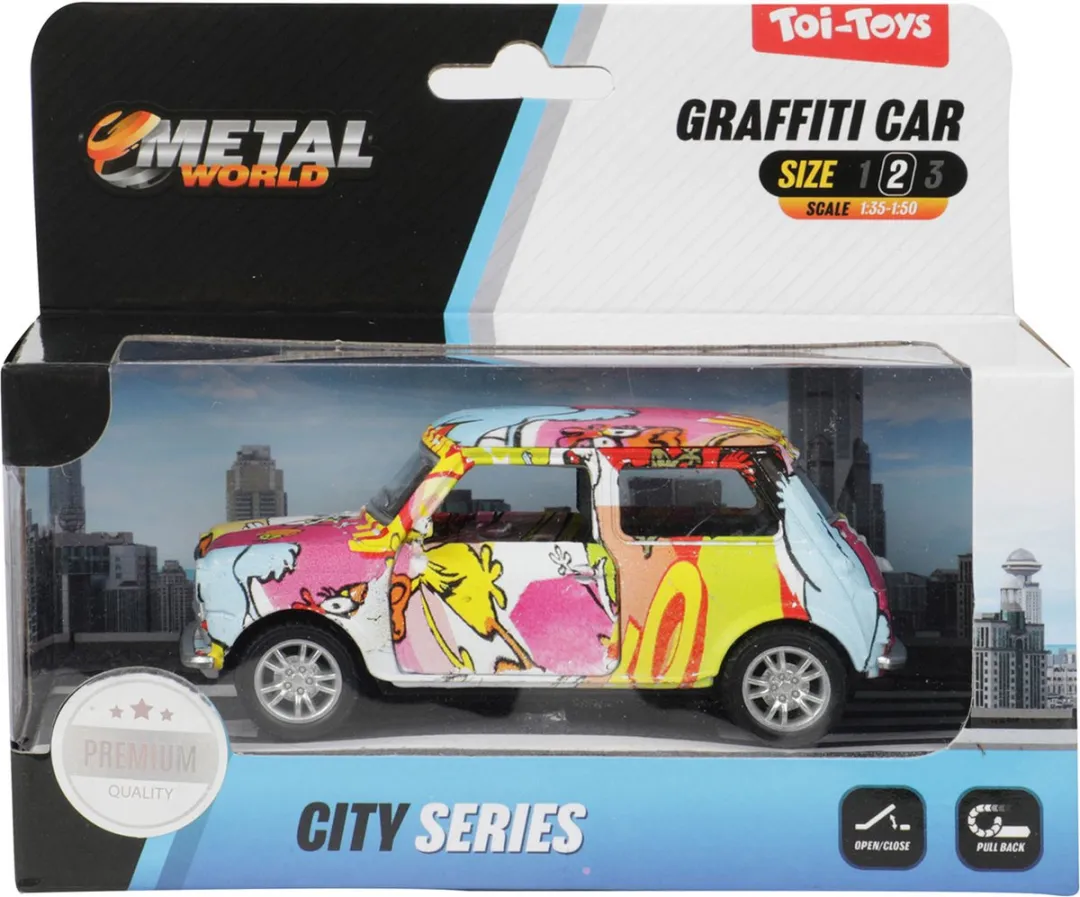 Toi-Toys Metal Pull-back Graffiti Auto 21723Z - Multikleur