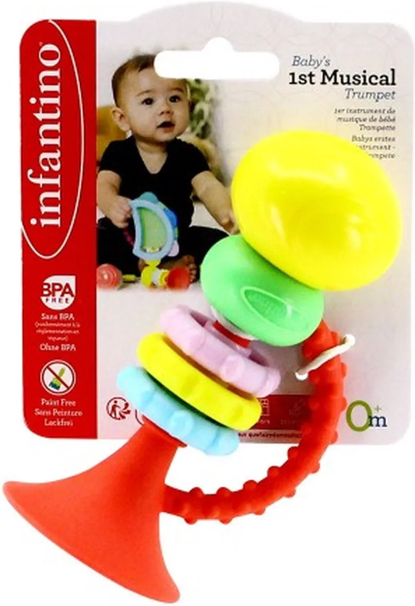 Infantino Baby's 1st Musical Trompet - Geel/Blauw/ Groen/ Rood/ Roze