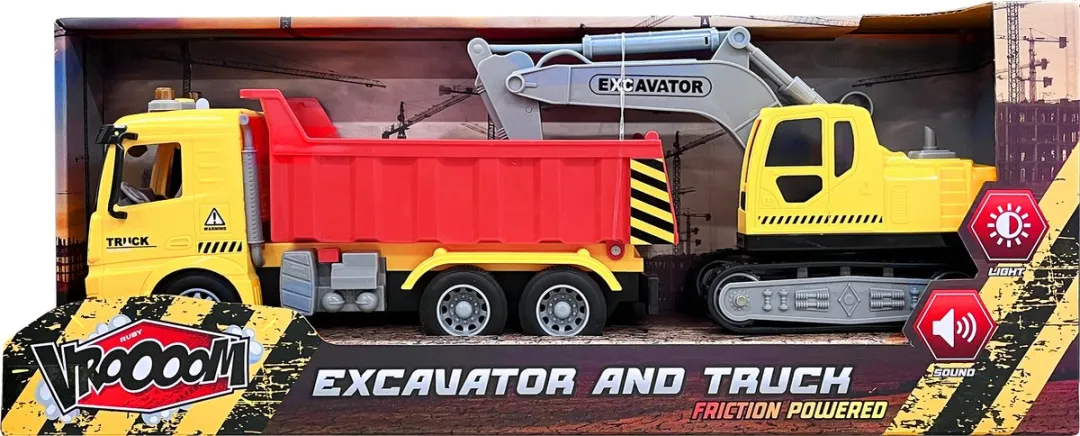 Ruby Toys VROOM Truck en Graafmachine RT12321Z