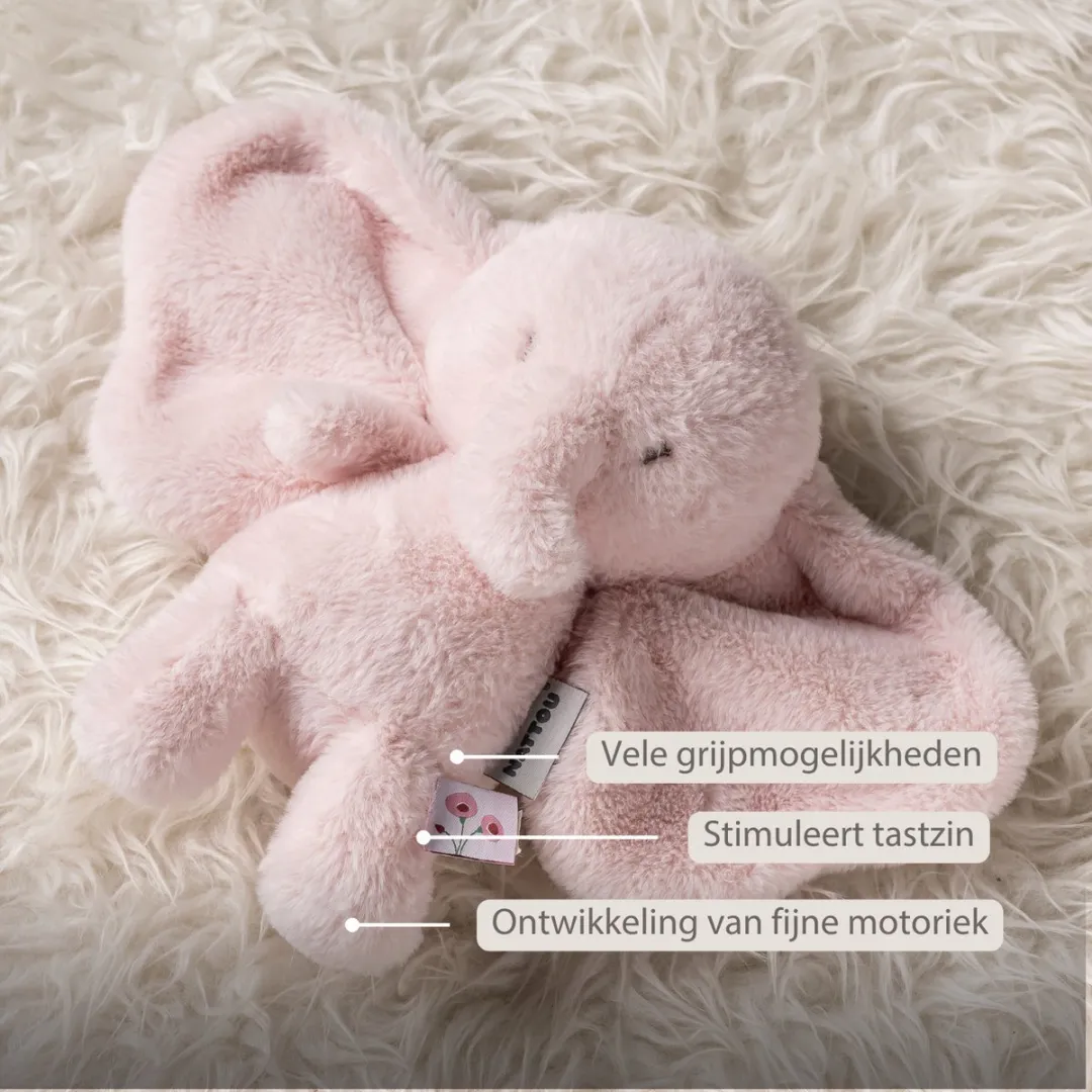 Nattou FanFan Knuffel Olifant 30cm - Roze